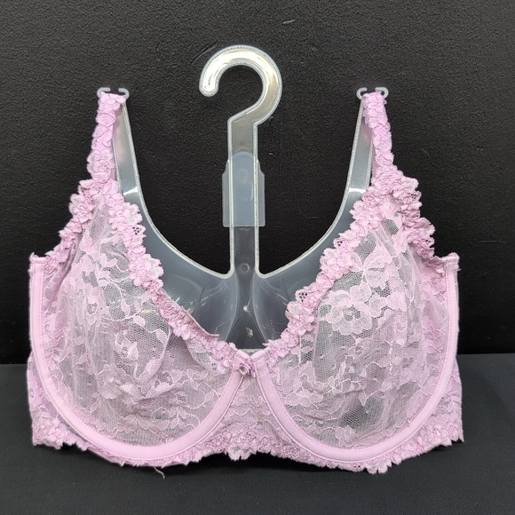 Skims Stretch Lace Unlined Demi Bra 34DDDD Baby Pink